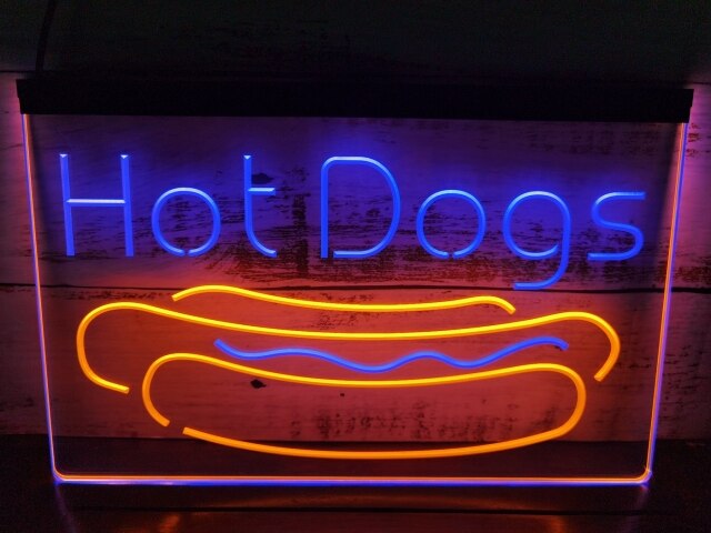 Hot Dogs Two Tone Illuminated Sign