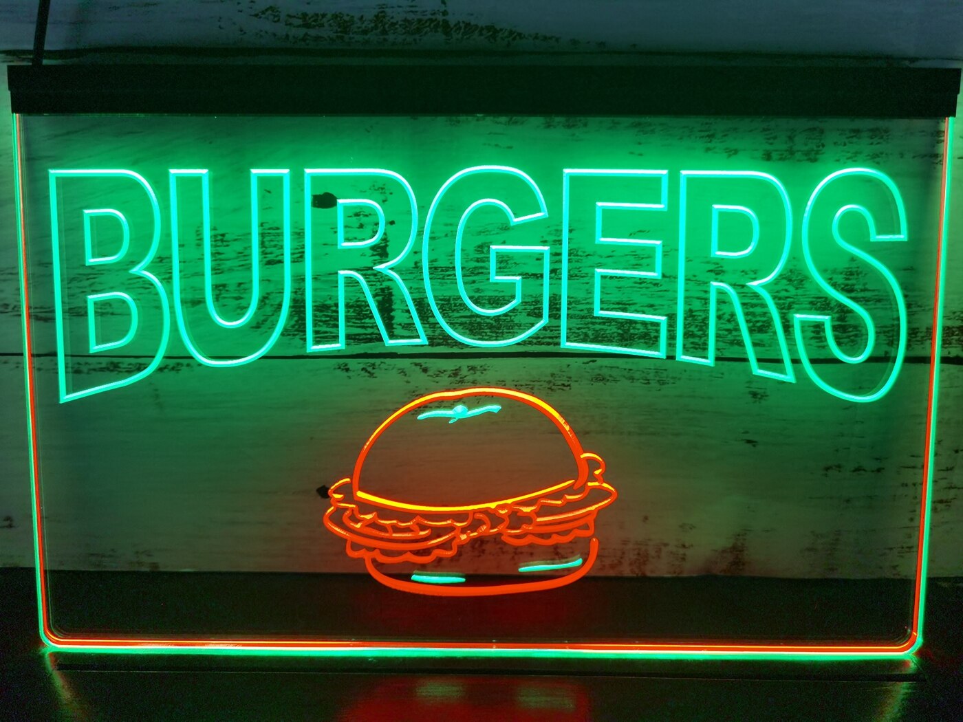 Burgers Two Tone Illuminated Sign