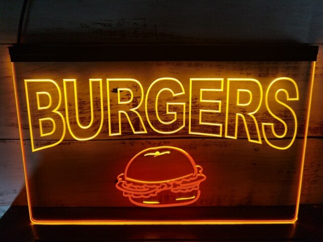 Burgers Two Tone Illuminated Sign