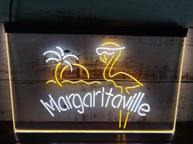 Flamingo Margaritaville Two Tone Illuminated Sign