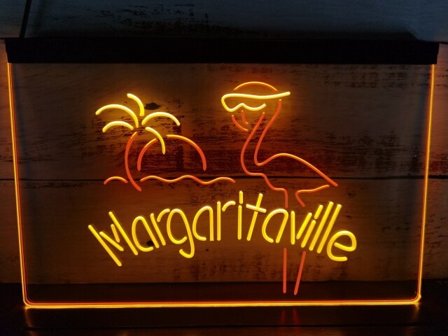 Flamingo Margaritaville Two Tone Illuminated Sign