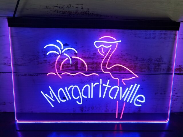 Flamingo Margaritaville Two Tone Illuminated Sign