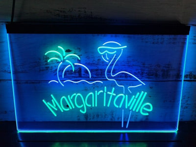 Flamingo Margaritaville Two Tone Illuminated Sign