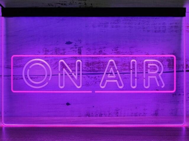 On Air Recording Studio Two Tone Illuminated Sign