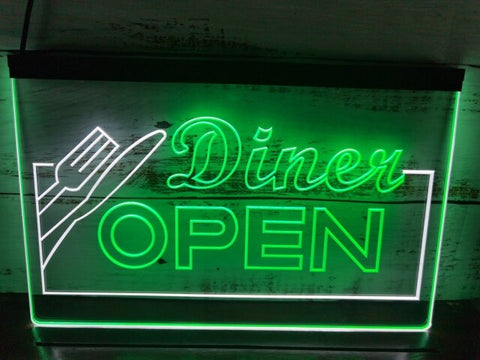 Diner Open Two Tone Illuminated Sign