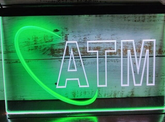 ATM Two Tone Illuminated Sign