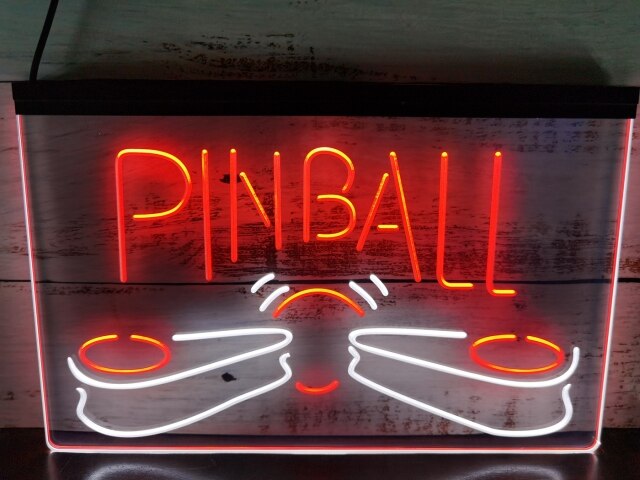 Pinball Machine Two Tone Illuminated Sign