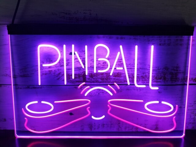 Pinball Machine Two Tone Illuminated Sign