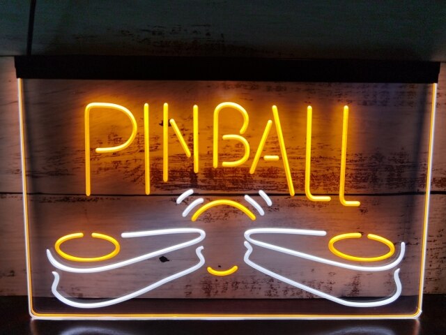 Pinball Machine Two Tone Illuminated Sign