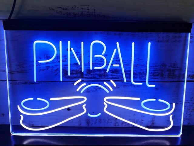 Pinball Machine Two Tone Illuminated Sign
