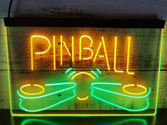 Pinball Machine Two Tone Illuminated Sign