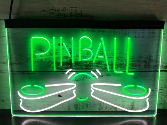Pinball Machine Two Tone Illuminated Sign