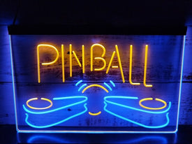 Pinball Machine Two Tone Illuminated Sign