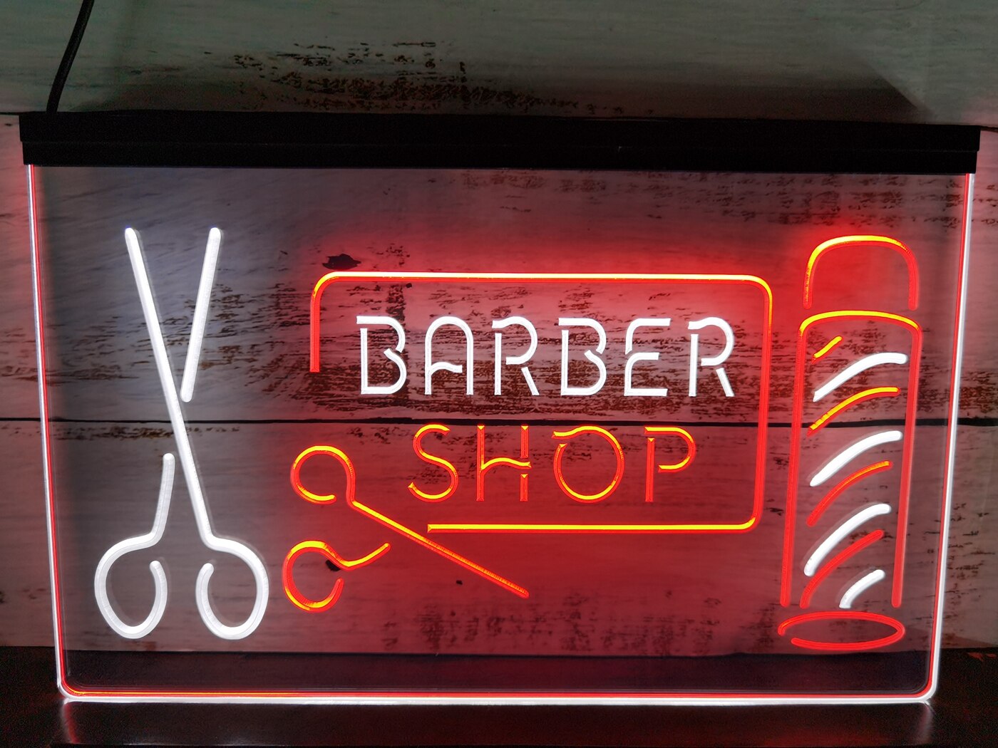 Barber Shop Two Tone Illuminated LED Neon Sign – Dope Neons