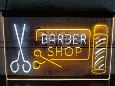 Barber Shop Two Tone Illuminated Sign
