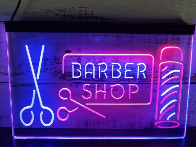 Barber Shop Two Tone Illuminated Sign