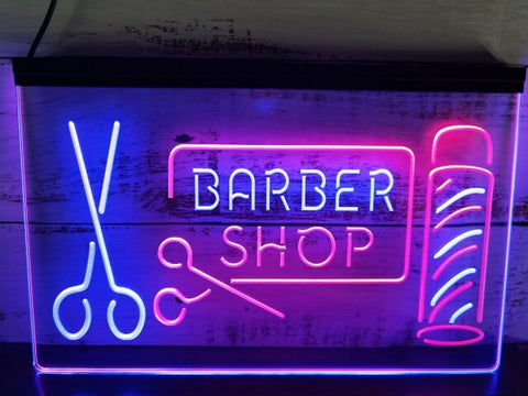 Image of Barber Shop Two Tone Illuminated Sign
