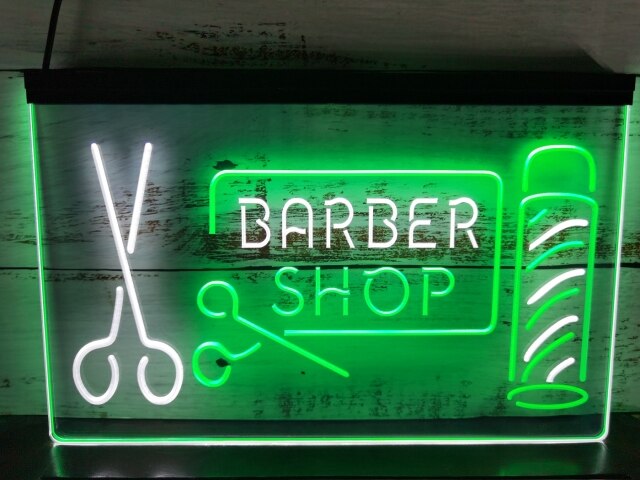 Barber Shop Two Tone Illuminated Sign