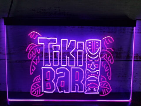 Image of Tiki Bar Mask Two Tone Illuminated Sign