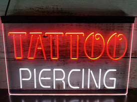 Tattoo and Piercing studio Two Tone Illuminated Sign