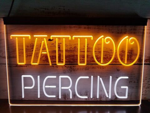 Tattoo and Piercing studio Two Tone Illuminated Sign