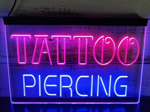 Image of Tattoo and Piercing studio Two Tone Illuminated Sign