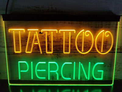 Tattoo and Piercing studio Two Tone Illuminated Sign