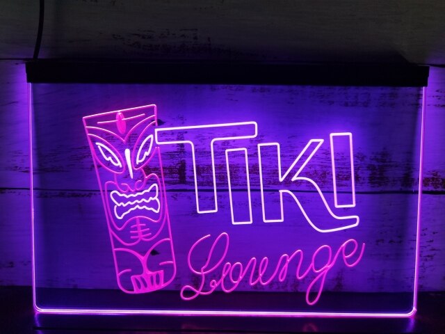 Tiki Lounge Two Tone Illuminated Sign