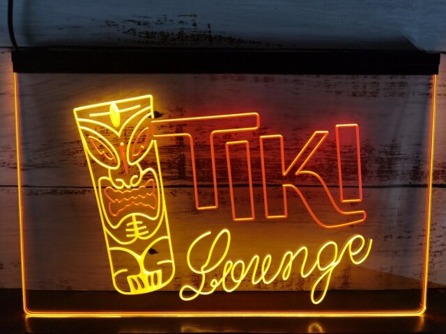 Tiki Lounge Two Tone Illuminated Sign