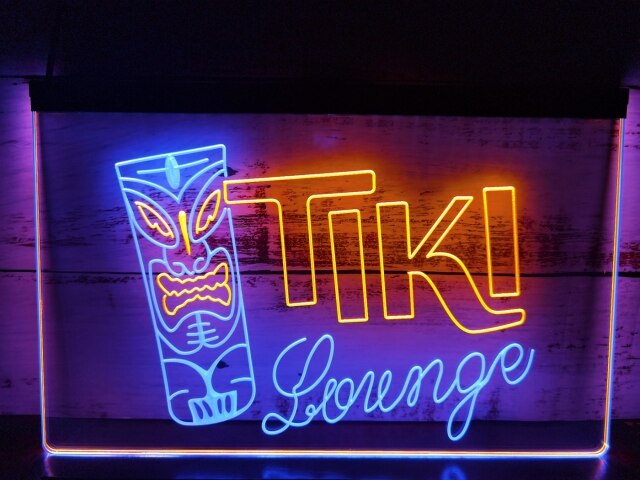 Tiki Lounge Two Tone Illuminated Sign