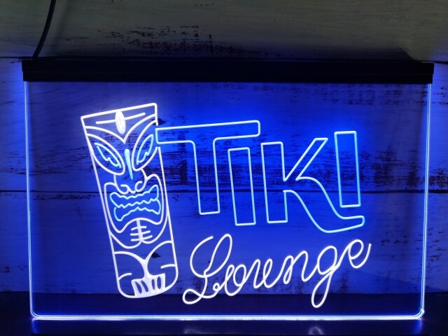 Tiki Lounge Two Tone Illuminated Sign