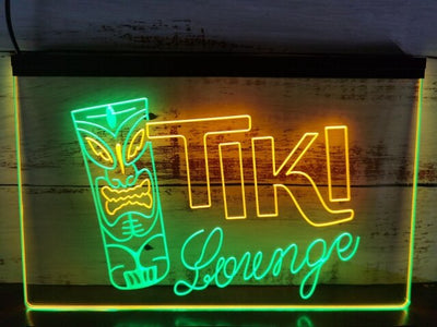Tiki Lounge Two Tone Illuminated Sign
