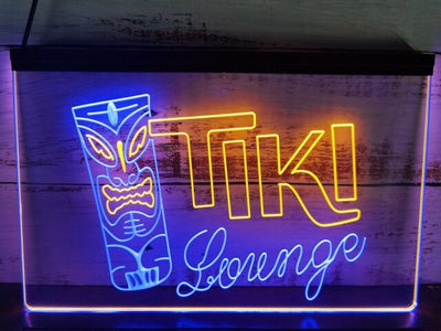 Tiki Lounge Two Tone Illuminated Sign