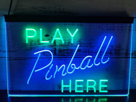 Play Pinball Here Two Tone Illuminated Sign