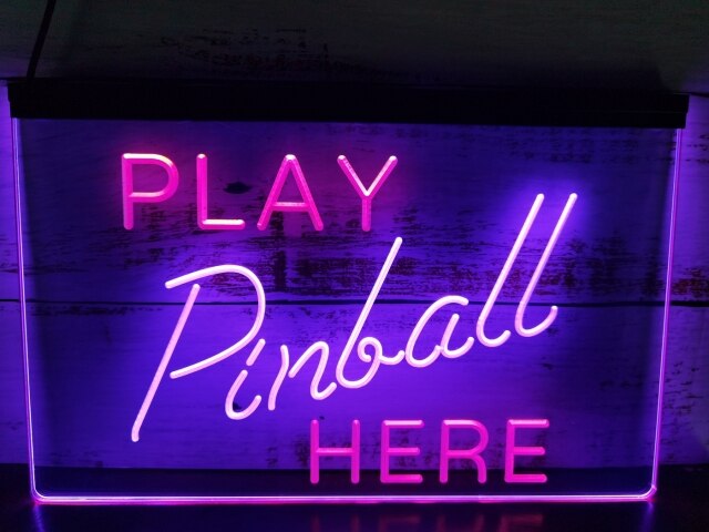 Play Pinball Here Two Tone Illuminated Sign