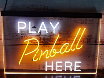 Play Pinball Here Two Tone Illuminated Sign
