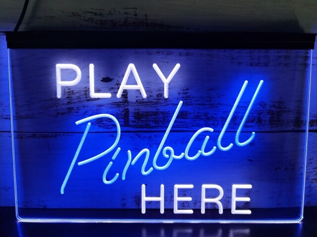 Play Pinball Here Two Tone Illuminated Sign