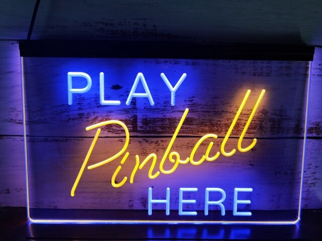 Play Pinball Here Two Tone Illuminated Sign