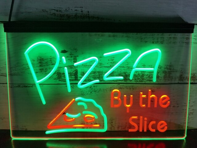Pizza by The Slice Two Tone Illuminated Sign