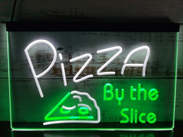 Pizza by The Slice Two Tone Illuminated Sign