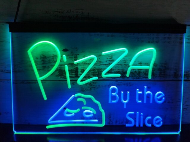 Pizza by The Slice Two Tone Illuminated Sign