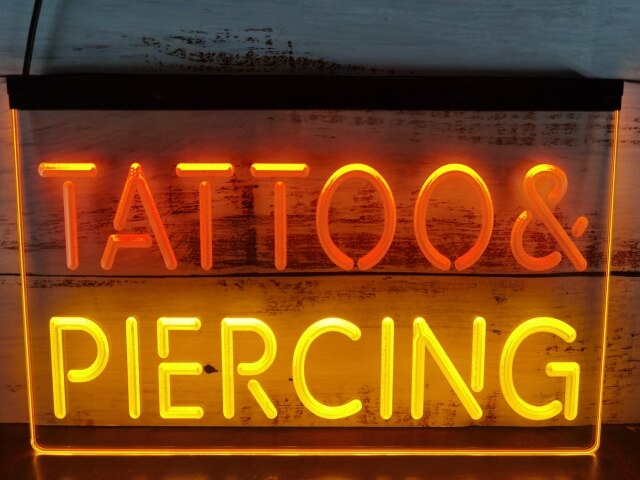 Tattoo & Piercing Two Tone Illuminated Sign
