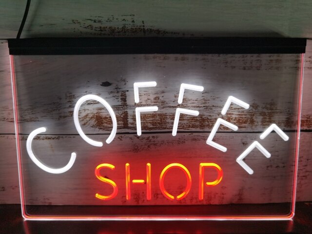 Coffee Shop Arched Two Tone Illuminated Sign