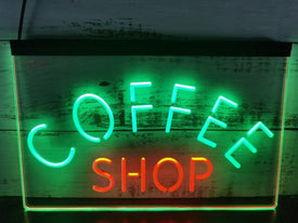 Coffee Shop Arched Two Tone Illuminated Sign