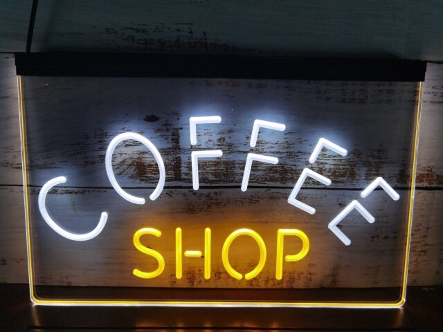 Coffee Shop Arched Two Tone Illuminated Sign