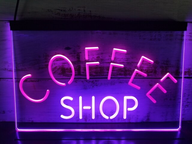 Coffee Shop Arched Two Tone Illuminated Sign