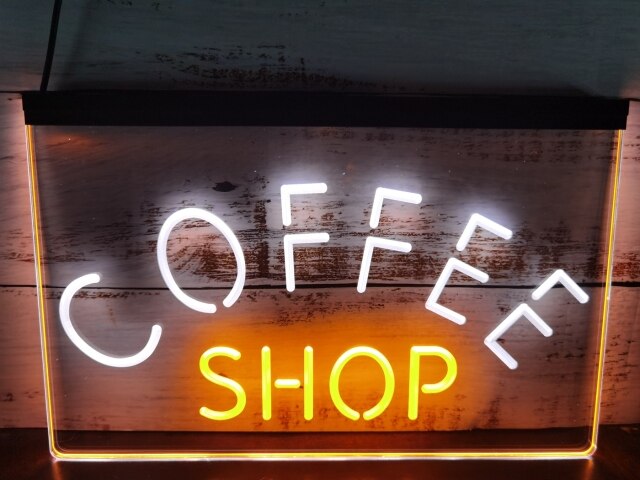 Coffee Shop Arched Two Tone Illuminated Sign