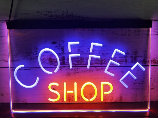 Coffee Shop Arched Two Tone Illuminated Sign