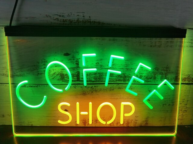 Coffee Shop Arched Two Tone Illuminated Sign