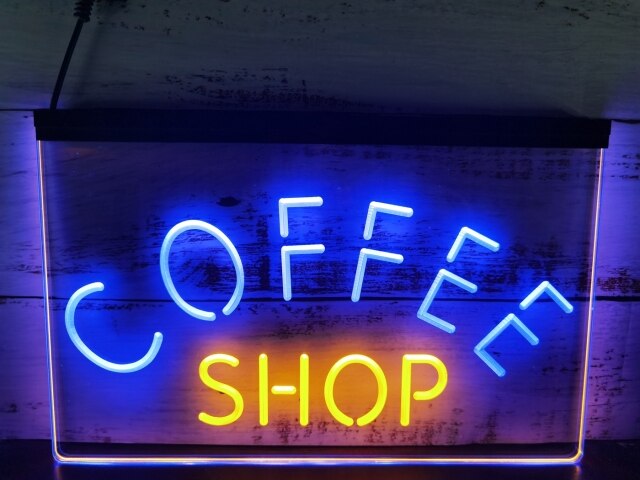 Coffee Shop Arched Two Tone Illuminated Sign